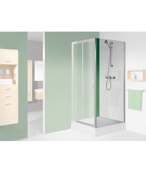 Ścianka prysznicowa 80x190cm SANPLAST SS0/TX5-80-S profil srebrny matowy. wzór szyby W0