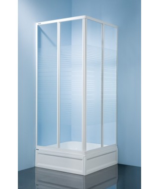 Kabina kwadratowa KNs-c 70x70x185cm CLASSIC SANPLAST profil biały.wzór szyby W4