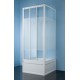 Kabina kwadratowa przyścienna KT/DTr-c 80x80x185cm SANPLAST CLASSIC profil biały.wzór szyby W4
