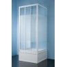 Kabina kwadratowa przyścienna KT/DTr-c 80x80x185cm SANPLAST CLASSIC profil biały.wzór szyby W4