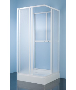 Kabina kwadratowa czterościenna KC/Dr-c 80x80x185cm SANPLAST CLASSIC profil biały.polistyren
