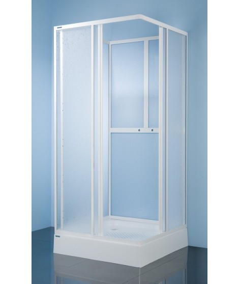 Kabina kwadratowa czterościenna KC/Dr-c 80x80x185cm SANPLAST CLASSIC profil biały.polistyren