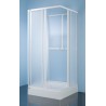 Kabina kwadratowa czterościenna KC/Dr-c 80x80x185cm SANPLAST CLASSIC profil biały.polistyren