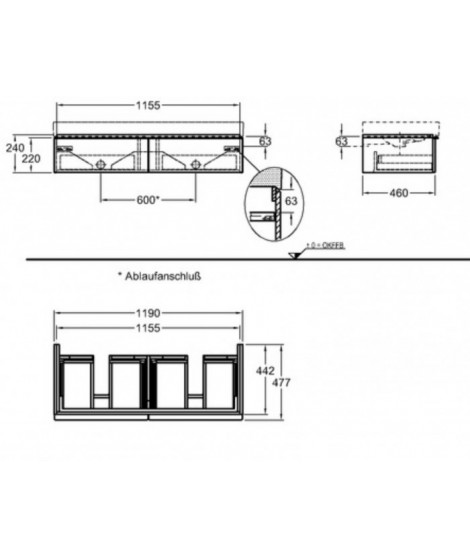 Szafka podumywalkowa wisząca KERAMAG iCON 119cm, platynowy połysk